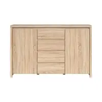 Cómoda Kaspian 144 cm con 2 puertas y 4 cajones roble sonoma