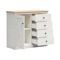 Cómoda Frija 103 cm con puertas y 4 cajones pino andersen blanco