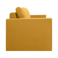 Sofá cama de dos plazas Bunio III con arcón amarillo