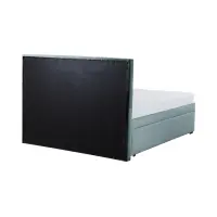 Cama tapizada Ella 160x200 con contenedores y somieres terciopelo verde