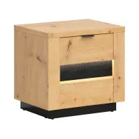 Mesita de noche Ostia 54 cm con cajones roble artisan/roble negro