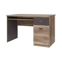 Escritorio Malcolm 120 cm con puerta y cajón roble canyon monument