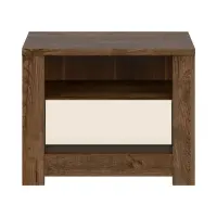 Mesita de noche Ruso 54 cm con cajón roble april/brillo perlado