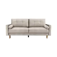 Sofá de tres plazas Torent convertible con arcón de terciopelo beige