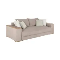 Sofá de tres plazas Peter convertible con arcón pana beige