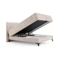 Cama continental Zalea 160x200 con arcón beige