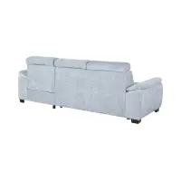 Sofá rinconera derecha Aguda convertible con arcón azul