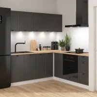 Conjunto de cocina rinconera Junona Line 200x200 grafito sin encimera