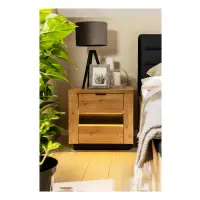 Mesita de noche Ostia 54 cm con cajones roble artisan/roble negro