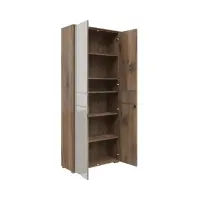 Estantería Nevada 80 cm con 2 puertas roble flagstaff oscuro