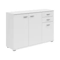 Cómoda Noeda 106 cm con 3 puertas y 2 cajones blanca