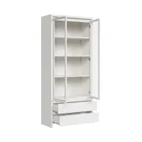 Vitrina Kaspian 90 cm con 2 puertas y 2 cajones blanca