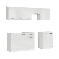 Кухонный гарнитур Junona Line 230 см меловой глянец без столешницы