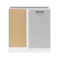 Mueble de cocina bajo de rincón Junona Line claro izquierda gris claro brillo ocupa el rincón 100x60 cm