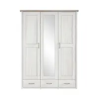 Armario de tres puertas Luca Juzi con espejo y cajones alerce sibiu claro