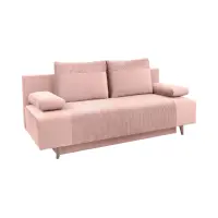 Sofá cama de tres plazas Leon con arcón rosa