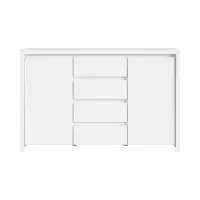 Cómoda Kaspian 144 cm con 2 puertas y 4 cajones blanca