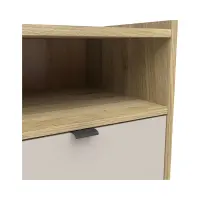 Mesita de noche Dalva 50 cm roble mauvella/cachemira