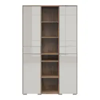 Estantería Nevada A 122 cm con 2 puertas y estantes roble flagstaff oscuro