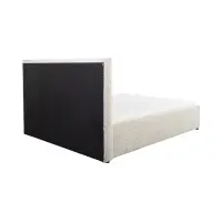 Cama tapizada Tripo 160x200 con somier y arcón beige