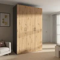 Armario modular Flex 150 cm con 3 puertas grafito/roble artisan