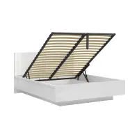 Cama Forn 160x200 con somier y contenedor blanco brillo
