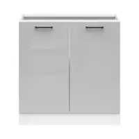 Mueble bajo de cocina Junona Line 80 cm gris claro brillo