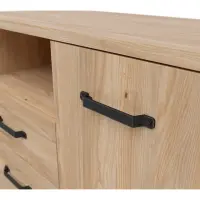 Cómoda Lara 130 cm con 2 puertas 3 cajones y estante fresno belarus