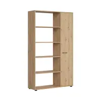 Estantería Space Office 120 cm con puertas y 5 estantes roble artisan