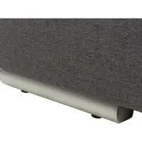 Sofá de esquina universal Laro convertible con arcón gris oscuro