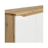 Aparador Nuis 135 cm de tres puertas roble wotan/blanco brillo