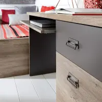 Escritorio Malcolm 120 cm con puerta y cajón roble canyon monument