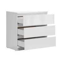 Cómoda Tetrix 75 cm con 3 cajones blanco brillo