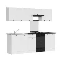 Conjunto de cocina Junona Line 230 cm blanco con encimera