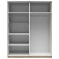 Armario de puertas correderas Tetrix 153 cm roble sonoma/blanco brillo