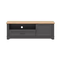 Mueble RTV Tolmin 150 cm con puertas y cajón grafito/roble artisan