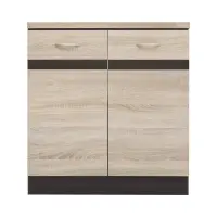 Mueble de cocina bajo Junona Line 80 cm de dos puertas roble sonoma con encimera