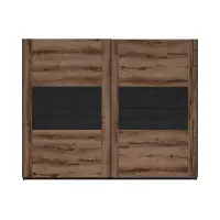 Armario de puertas correderas Kassel 270 guardarropa roble monastery/negro