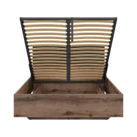 Cama Kassel B1 140x200 con somier y contenedor roble monastery