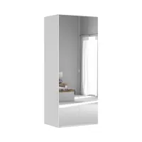 Armario de dos puertas Flex 100 cm con espejo blanco