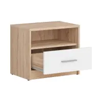 Mesita de noche Nepo Plus 49 cm con cajón roble sonoma/blanco