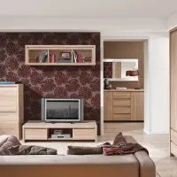 Vitrina colgante Kaspian 144 cm con puertas roble sonoma