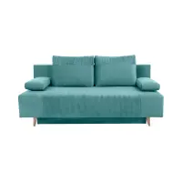 Sofá de tres plazas Leon convertible con arcón turquesa