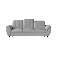 Sofá de tres plazas Doria convertible de terciopelo gris