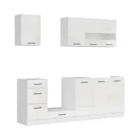 Conjunto de cocina Junona Line 220 cm tiza brillo