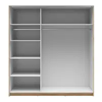 Armario corredero Tetrix 183 cm con espejo roble wotan