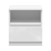 Mesita de noche Tetrix 45 cm con cajón blanco brillo