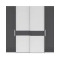 Armario de puertas correderas Fabio 215 cm blanco/grafito