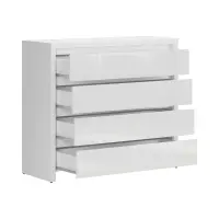 Cómoda Larios 105 cm con 4 cajones blanco brillo