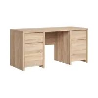 Escritorio Kaspian 160 cm con 2 puertas y cajones roble sonoma